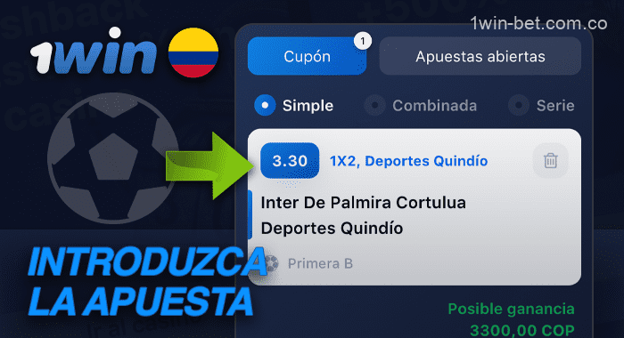 Introduzca el importe de su apuesta o seleccione la función Todo incluido en 1win